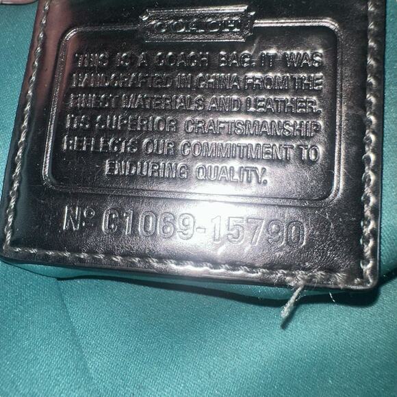 Coach C1089-15790 Black Patent Leather Hobo Shoulder Bag Zip Pocket - Picture 10 of 13